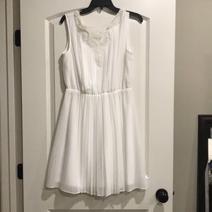 White party dress with lace detail